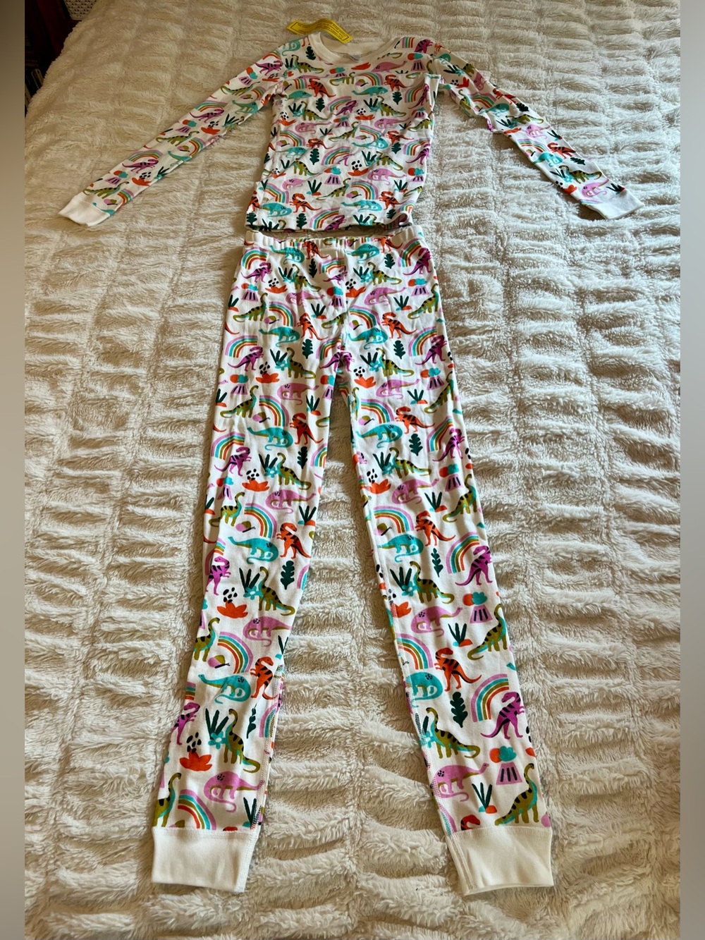 NWT Hanna Andersson Girls’ Size 12 Rainbow Dinosaur Pajama Set